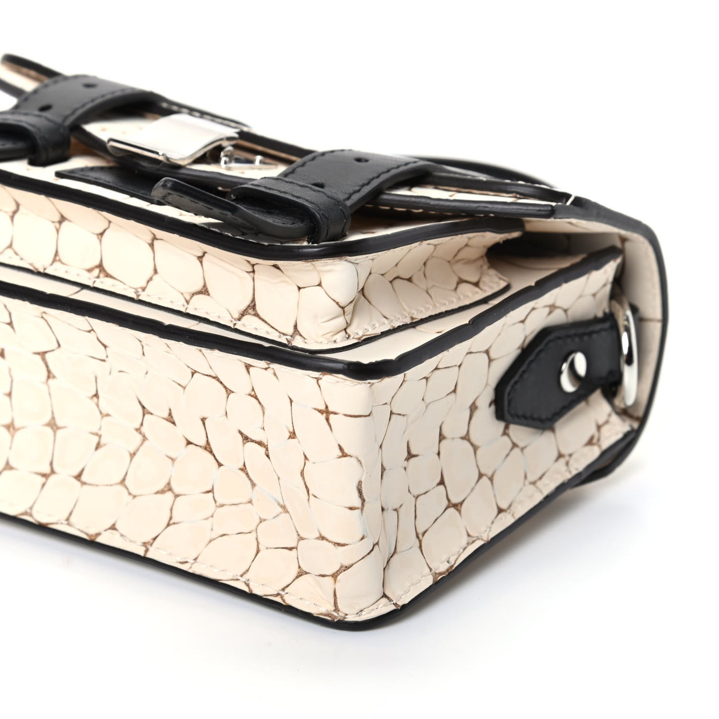 Calfskin Crocodile Embossed Micro PS1 Satchel Clay