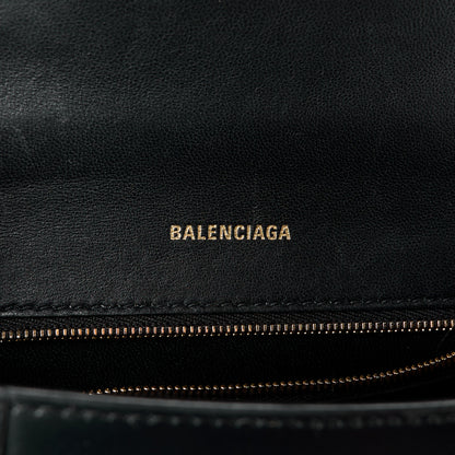Balenciaga Shiny Box Calfskin Small Hourglass Top Handle Bag Black 6 of 14
