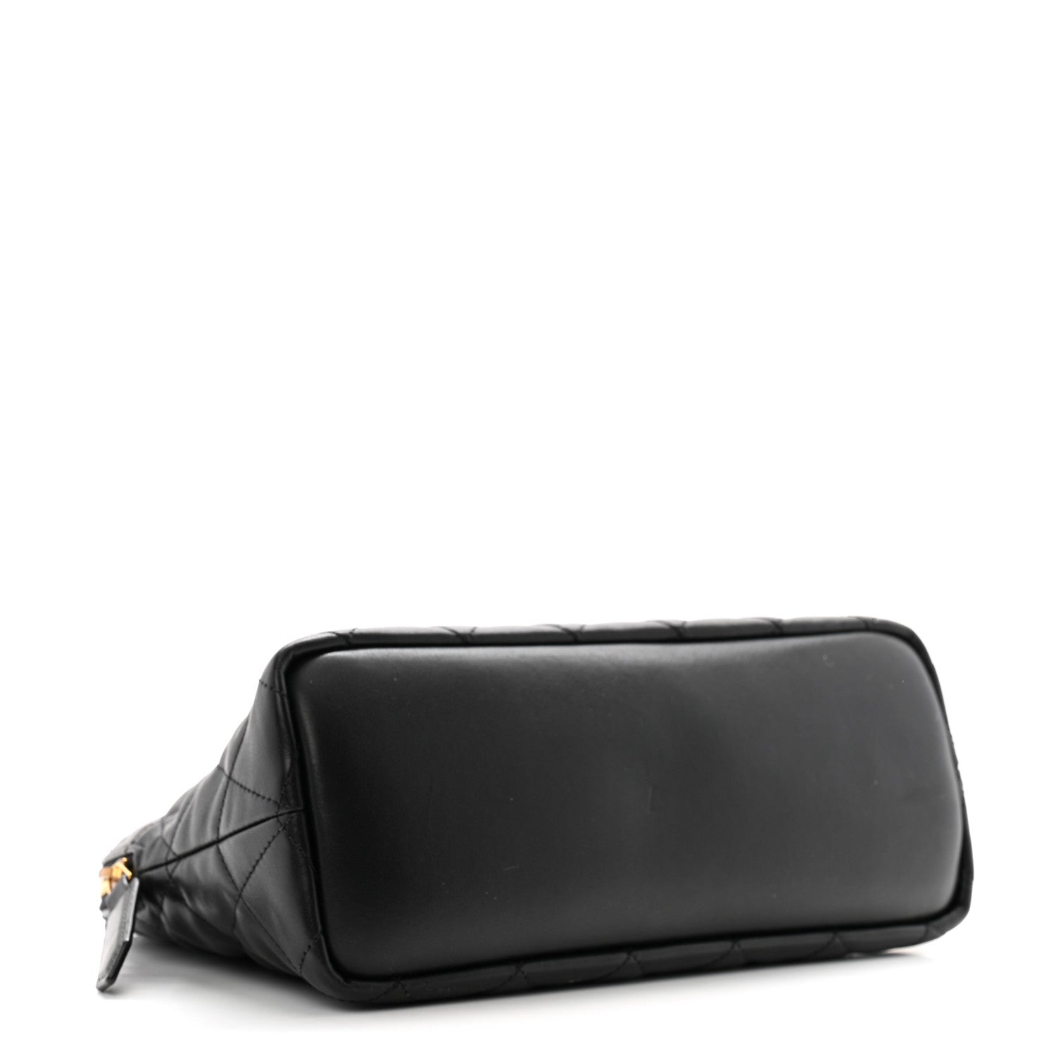 Saint Laurent Calfskin Quilted Embroidered Cassandre Large Cosmetic Pouch Black 4 of 9