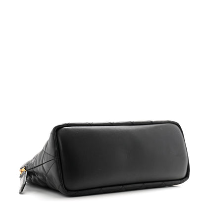 Saint Laurent Calfskin Quilted Embroidered Cassandre Large Cosmetic Pouch Black 4 of 9
