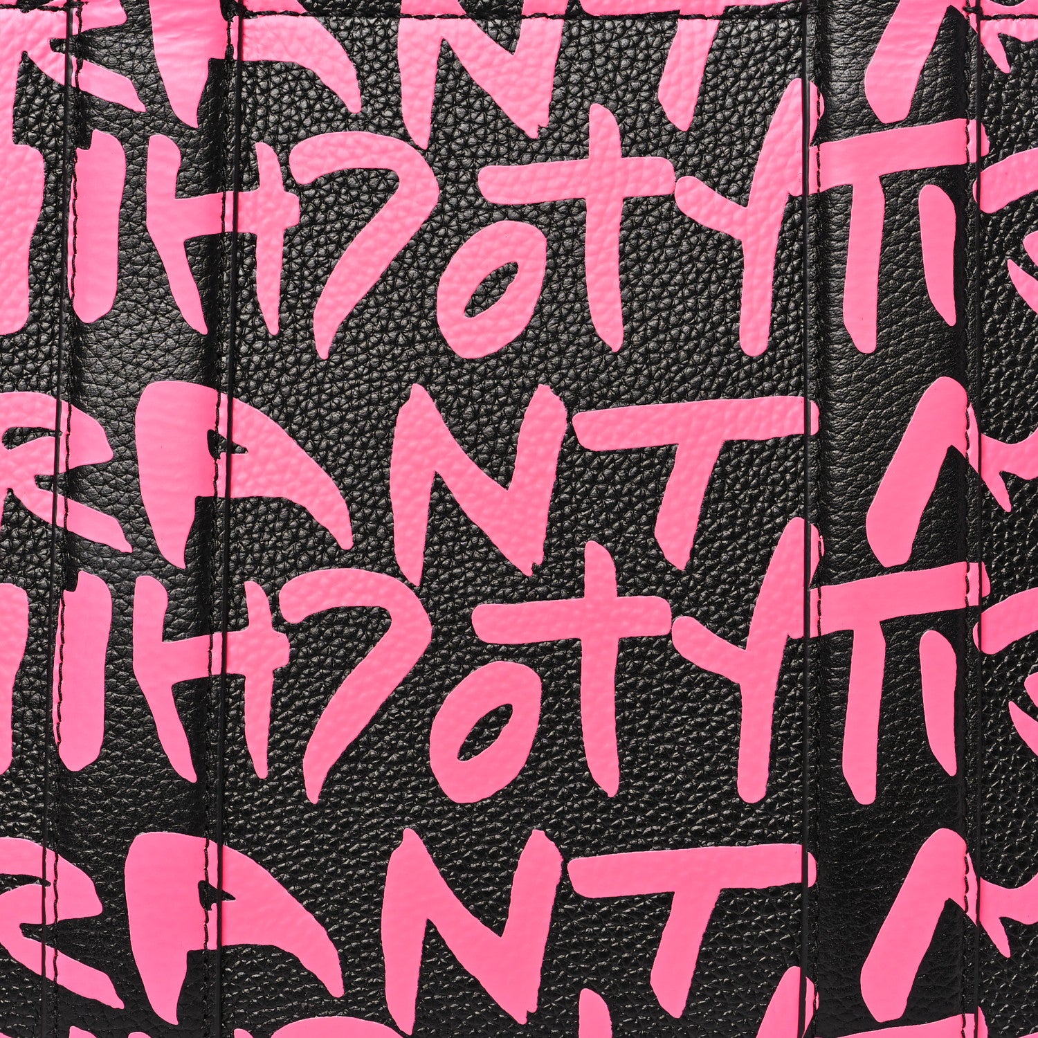 Marc Jacobs X STEPHEN SPROUSE Grained Calfskin Medium The Tote Bag Pink 7 of 9