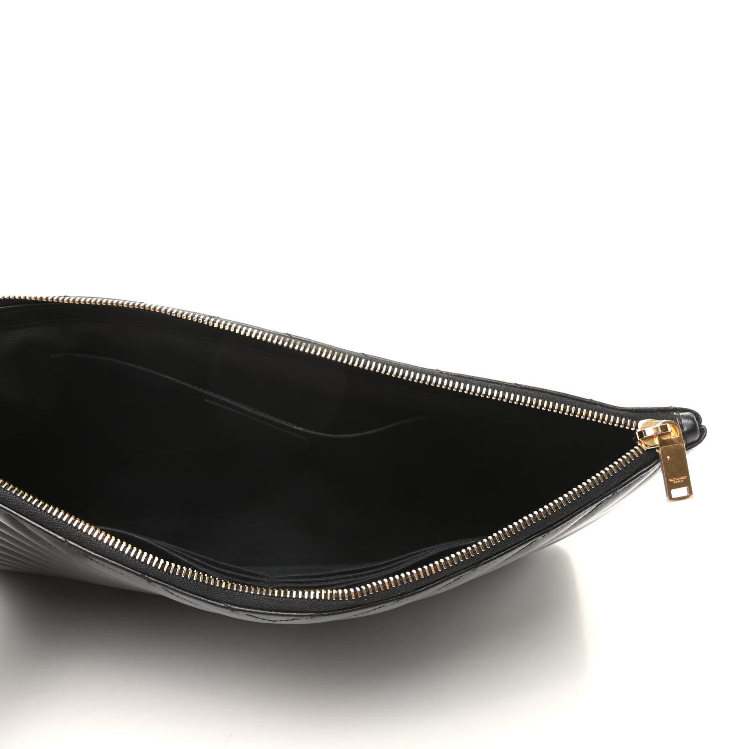 Saint Laurent Calfskin Matelasse Chevron Monogram Document Holder Black 5 of 9
