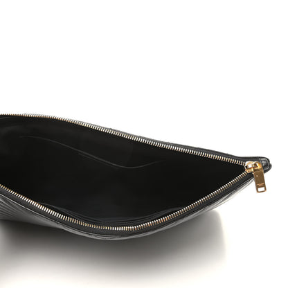 Saint Laurent Calfskin Matelasse Chevron Monogram Document Holder Black 5 of 9