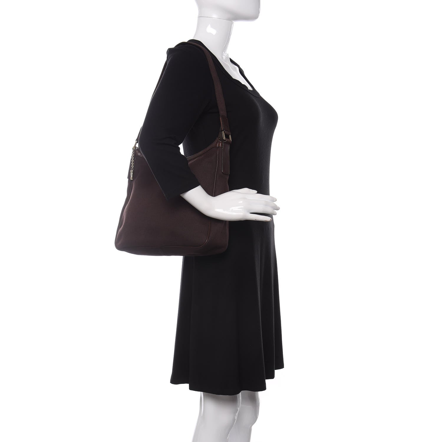 Gucci Canvas Shoulder Bag Brown 2 of 10