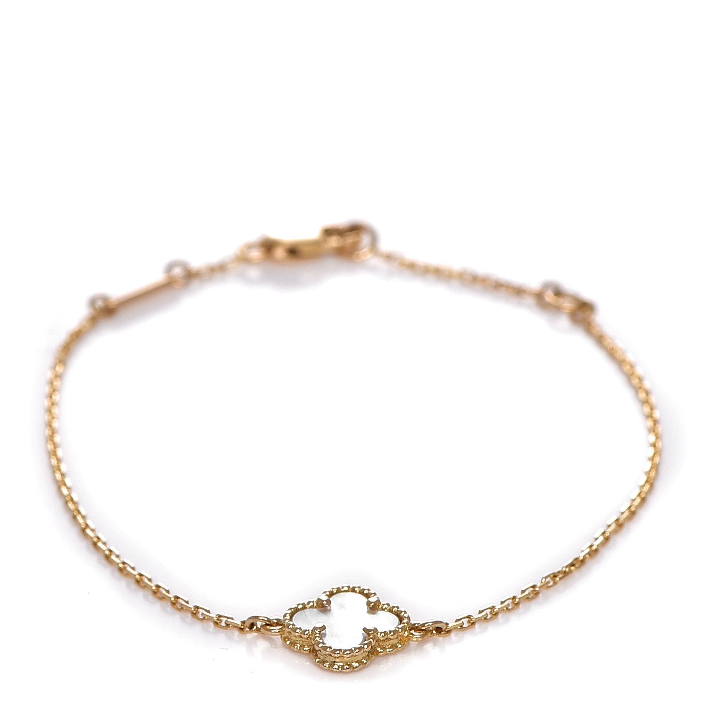 18K Yellow Gold Mother of Pearl Sweet Alhambra Bracelet