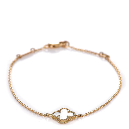 Van Cleef & Arpels 18K Yellow Gold Mother of Pearl Sweet Alhambra Bracelet 1 of 6