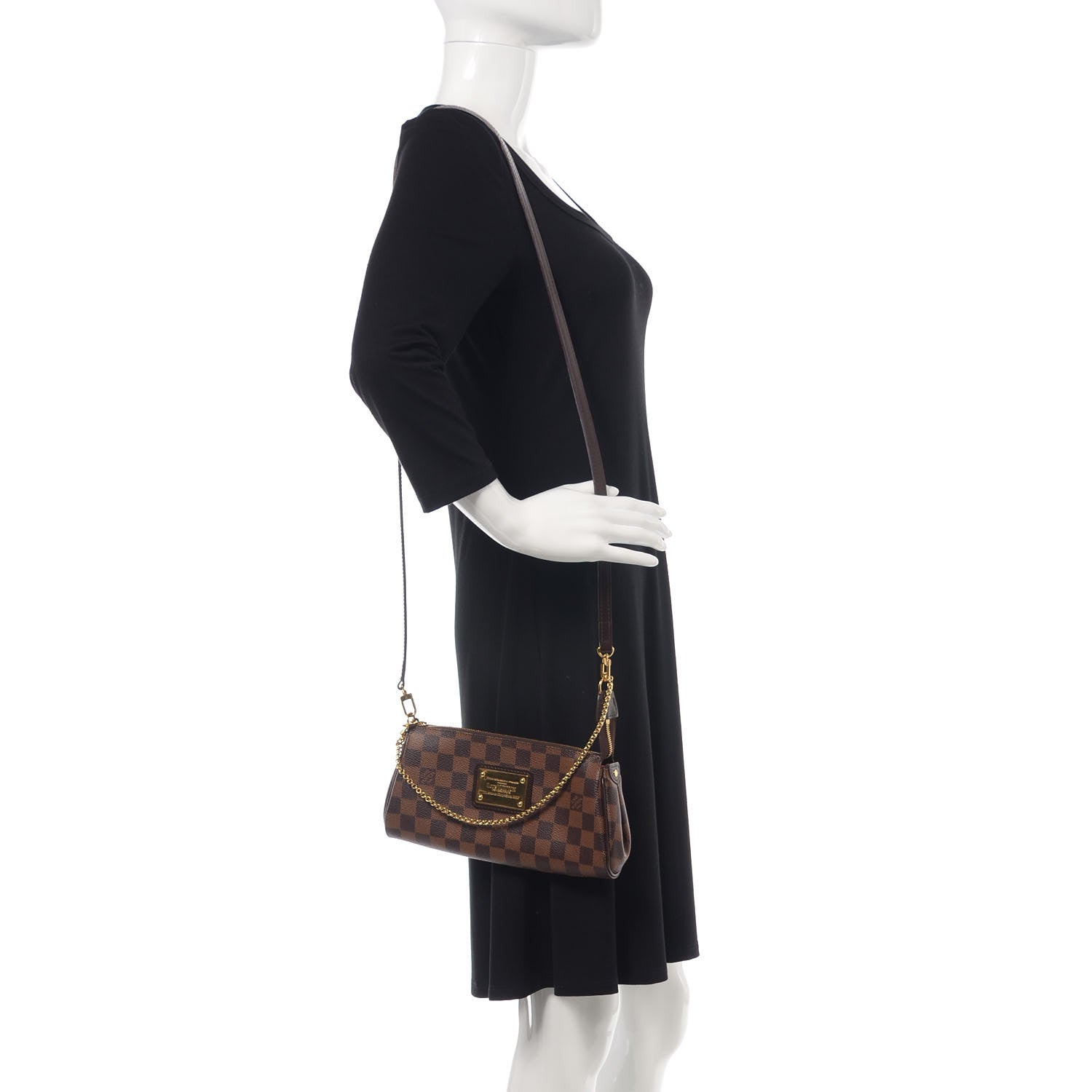 Louis Vuitton Damier Ebene Eva Clutch 2 of 10