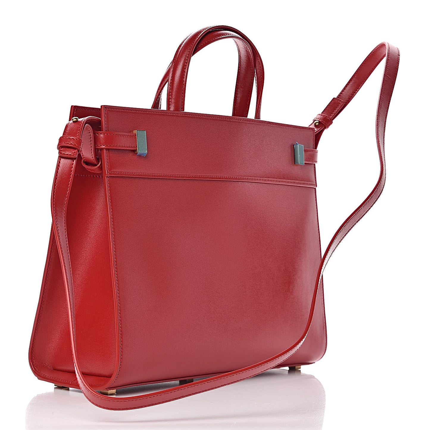 Calfskin Small Manhattan Shopper Tote Red