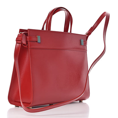 Saint Laurent Calfskin Small Manhattan Shopper Tote Red 3 of 9