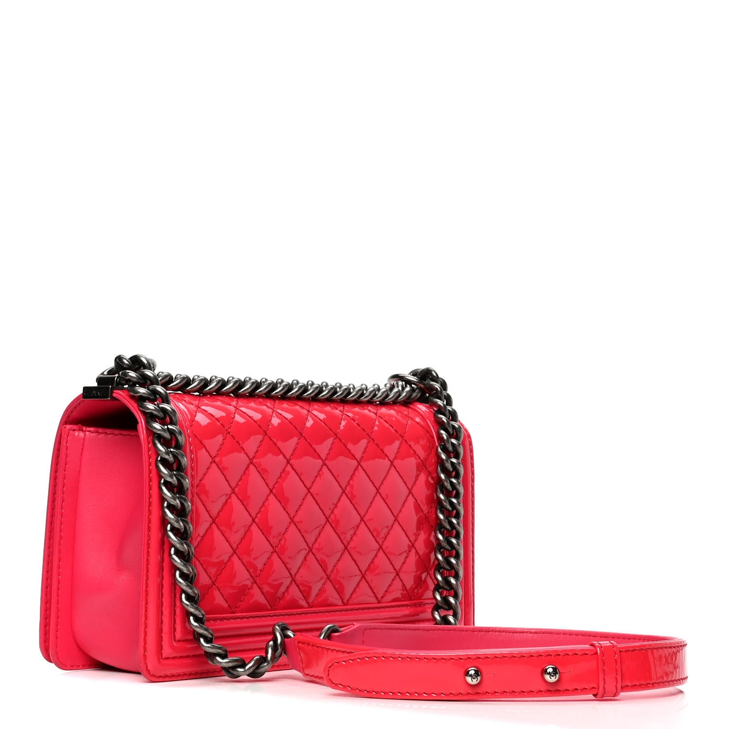 Chanel Patent Quilted Medium Boy Flap Pink 2 of 6