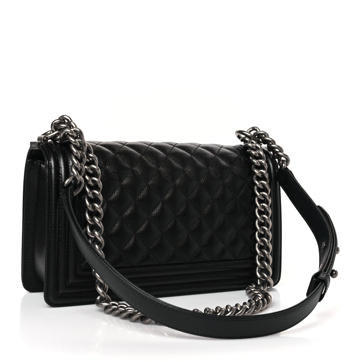 Caviar Quilted Medium Boy Flap Black