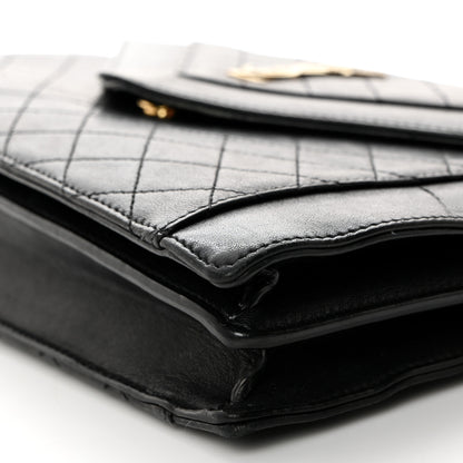 Saint Laurent Calfskin Quilted Lacquered Gaby Satchel Black 11 of 12