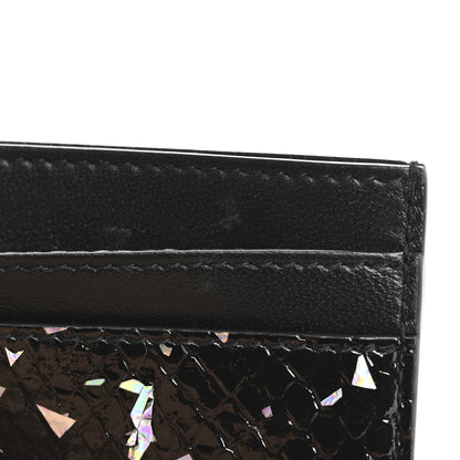 Saint Laurent Patent Snakeskin Glitter Monogram Credit Card Case Black 8 of 9