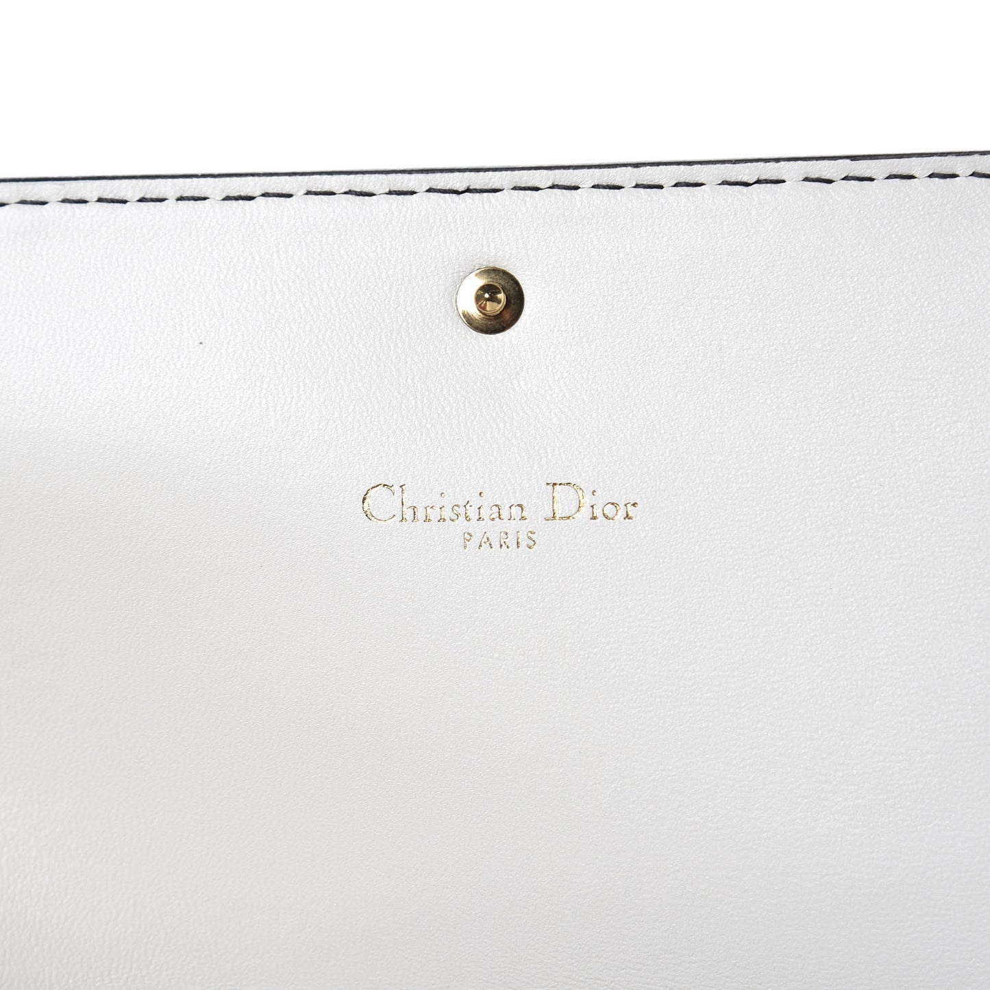 Grained Lambskin J'adior Croisiere Chain Wallet White
