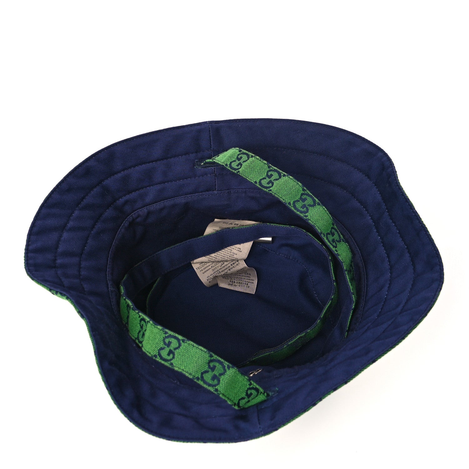 Gucci Monogram Multicolor Reversible Self-Tie Bucket Hat L Green Blue 4 of 7