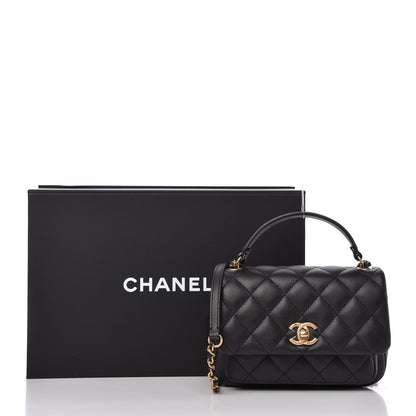 Chanel Calfskin Quilted Top Handle Flap Black 11 of 11