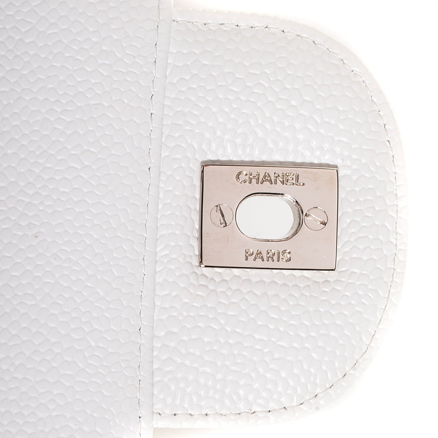 Caviar Quilted Jumbo Single Flap White