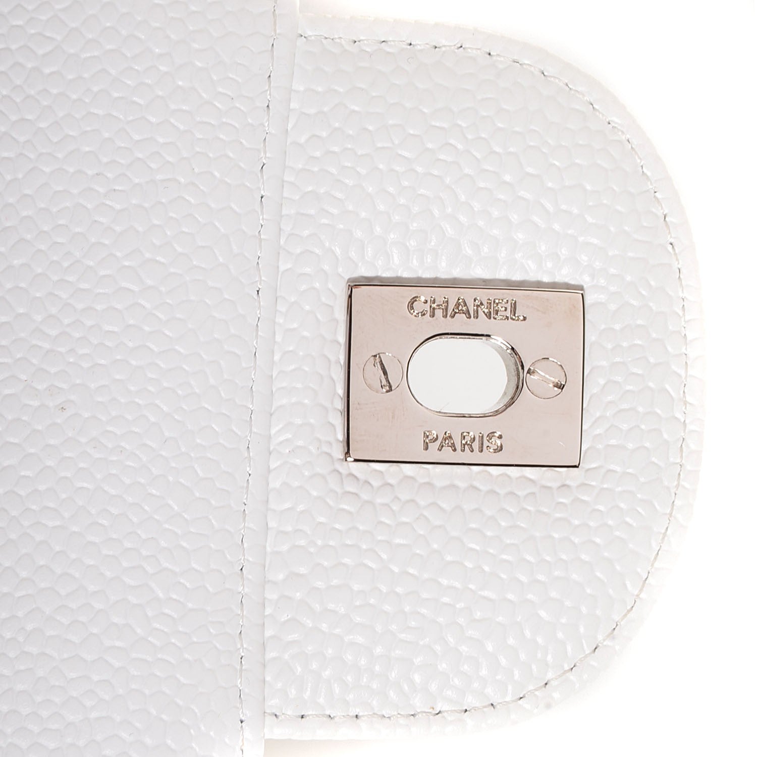 Chanel Caviar Quilted Jumbo Single Flap White 9 of 9