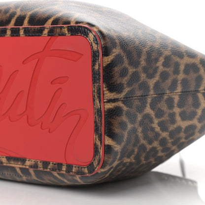 Christian Louboutin Calfskin Empire Leopard Print Spiked Large Cabarock Shopper Tote Brown 8 of 9