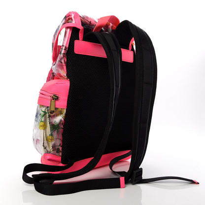 Gucci PVC Floral Double Buckle Backpack Fuchsia 2 of 9