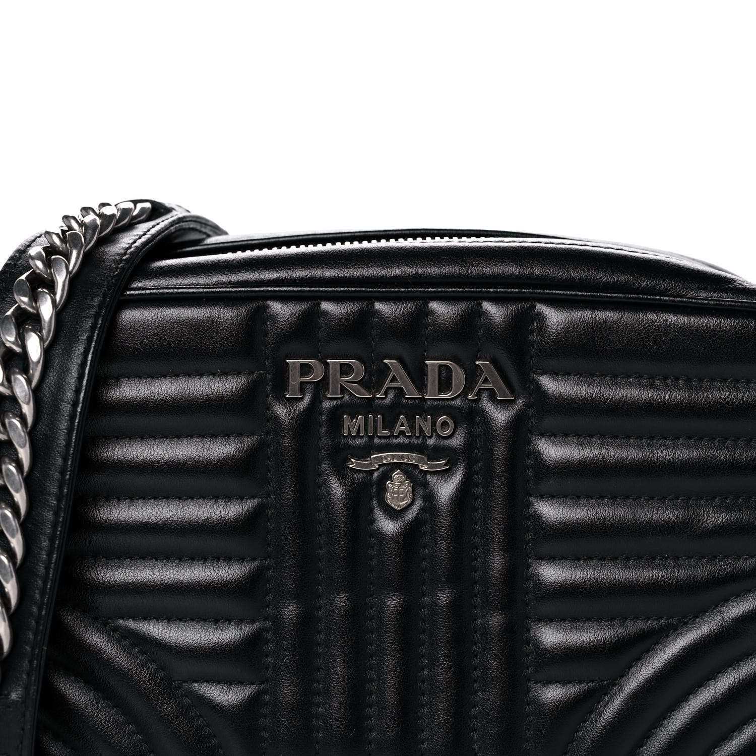 Prada Soft Calfskin Diagramme Camera Bag Black 8 of 11