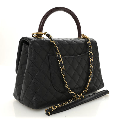 Chanel Caviar Lizard Quilted Small Coco Handle Flap Black 3 of 11