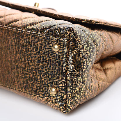 Chanel Metallic Caviar Quilted Small Coco Handle Flap Gold 9 of 11