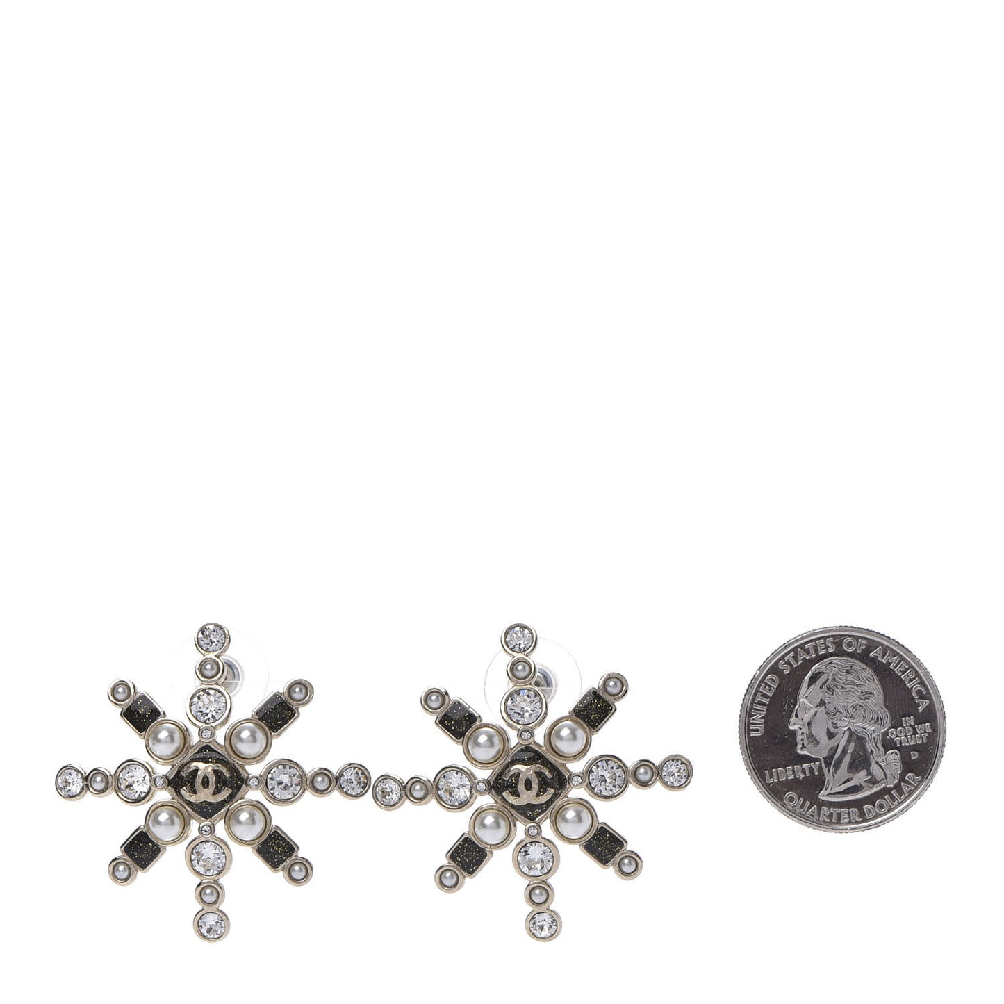 Crystal Pearl Star Glass Earrings Gold