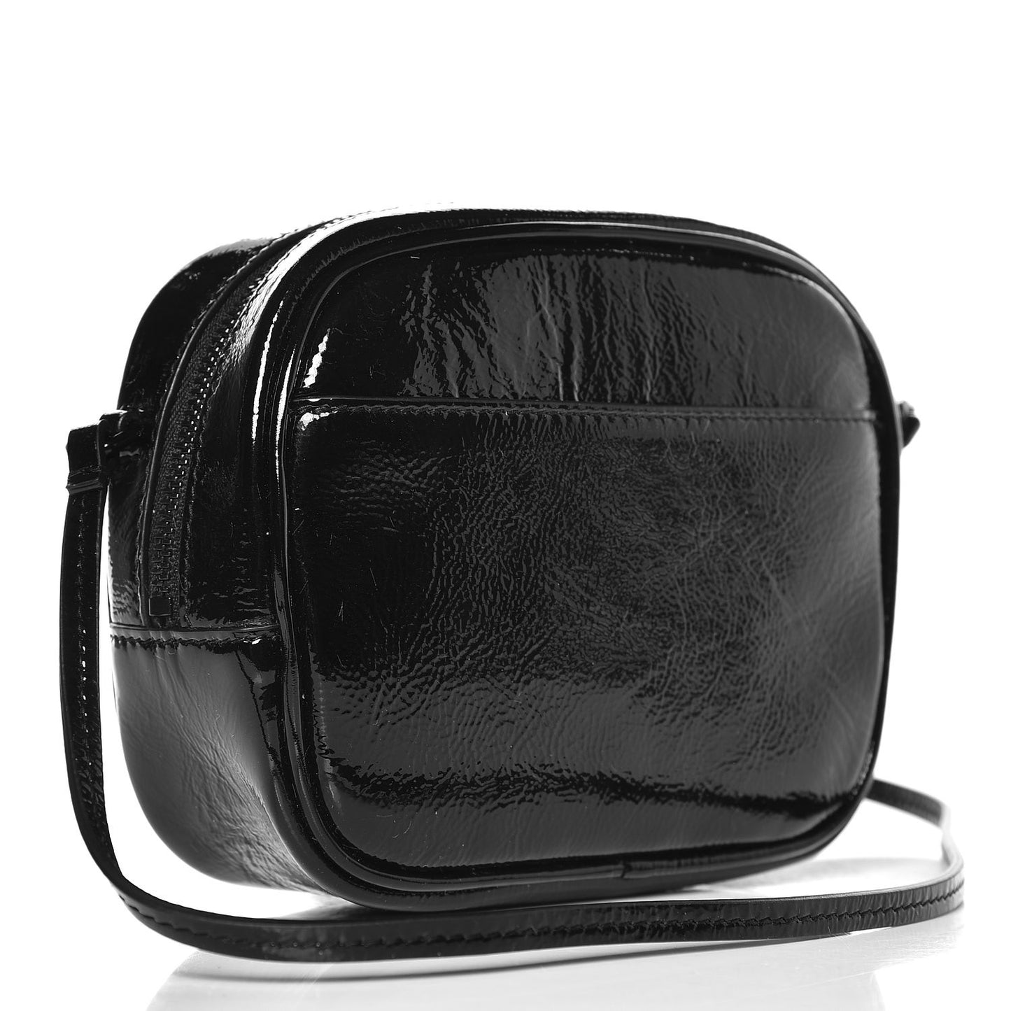 Sequin Patent Monogram Blogger Bag Black