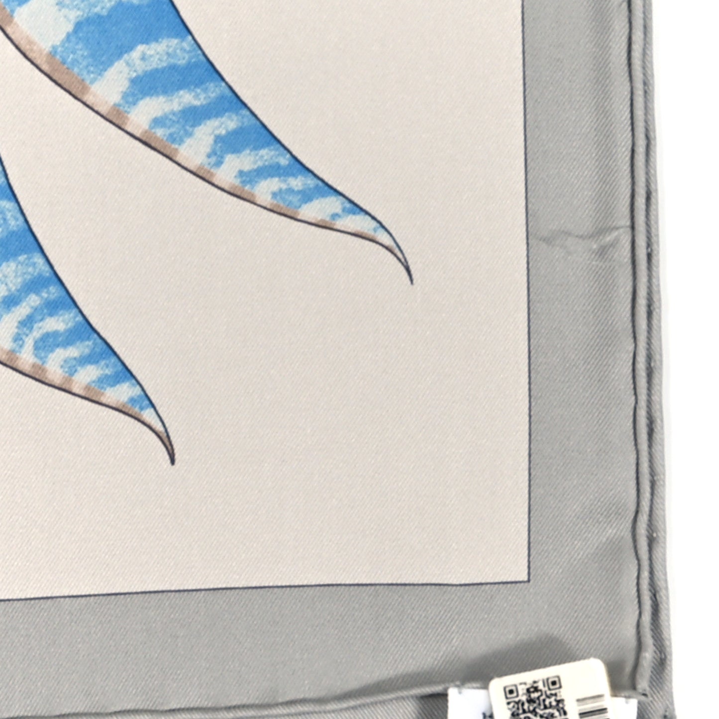 Silk Index Bromeliaceae Scarf 90 Gris Argent Bleu Vert Amande