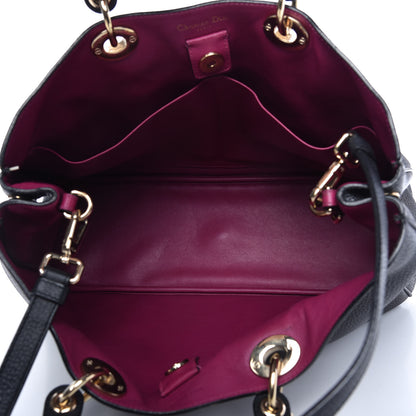 Christian Dior Bullcalf Medium Diorissimo Tote Black Rose Indien 5 of 11