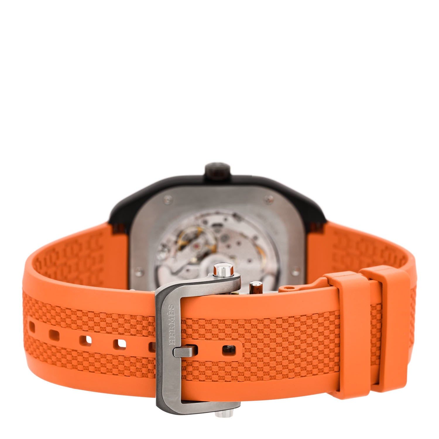 Hermes DLC Coated Titanium Rubber 39mm H08 Automatic Watch Orange 3 of 5