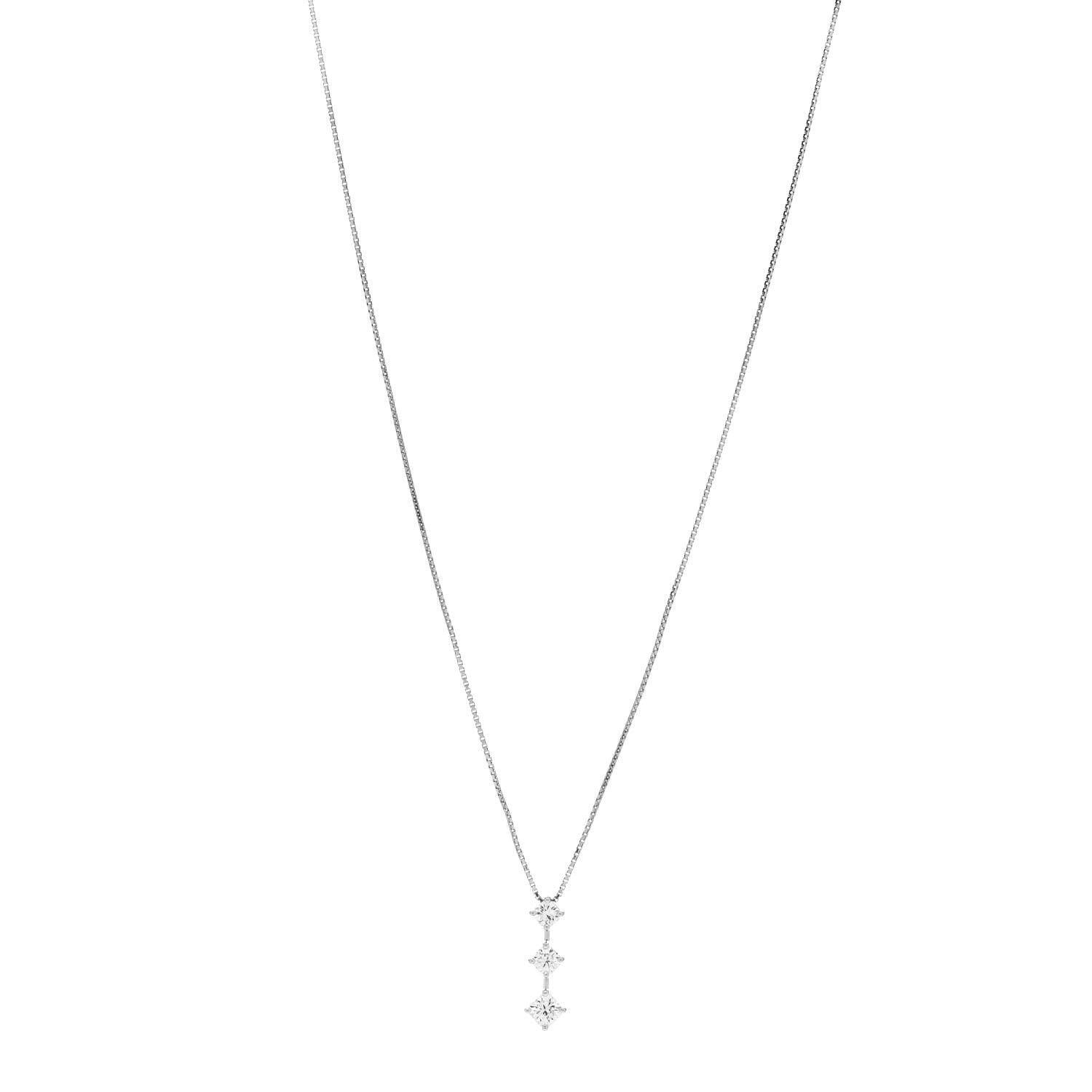 Parker & West by FASHIONPHILE Platinum Diamond .69ctw Graduated Triple Drop Pendant Necklace 1 of 6
