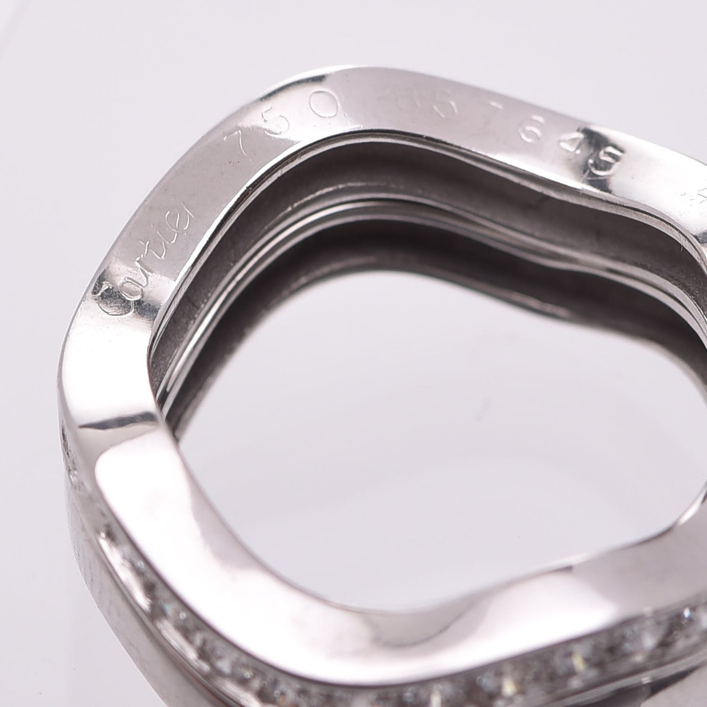 18K White Gold Diamond 2 Neptune Band Rings 49 4.75