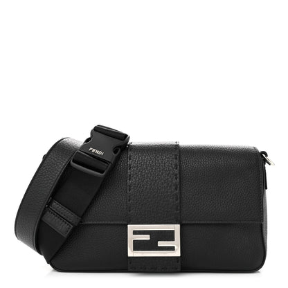 Fendi Cuoio Romano Selleria Belt Baguette Bag Black 1 of 12