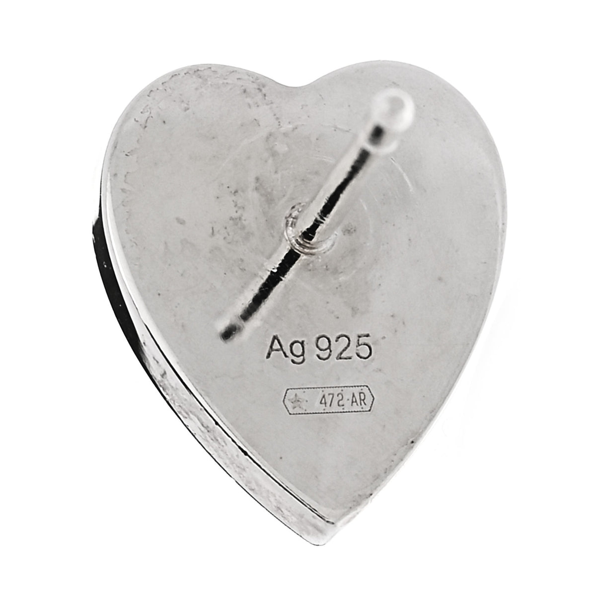 Gucci Sterling Silver Trademark Heart Stud Earrings 4 of 5