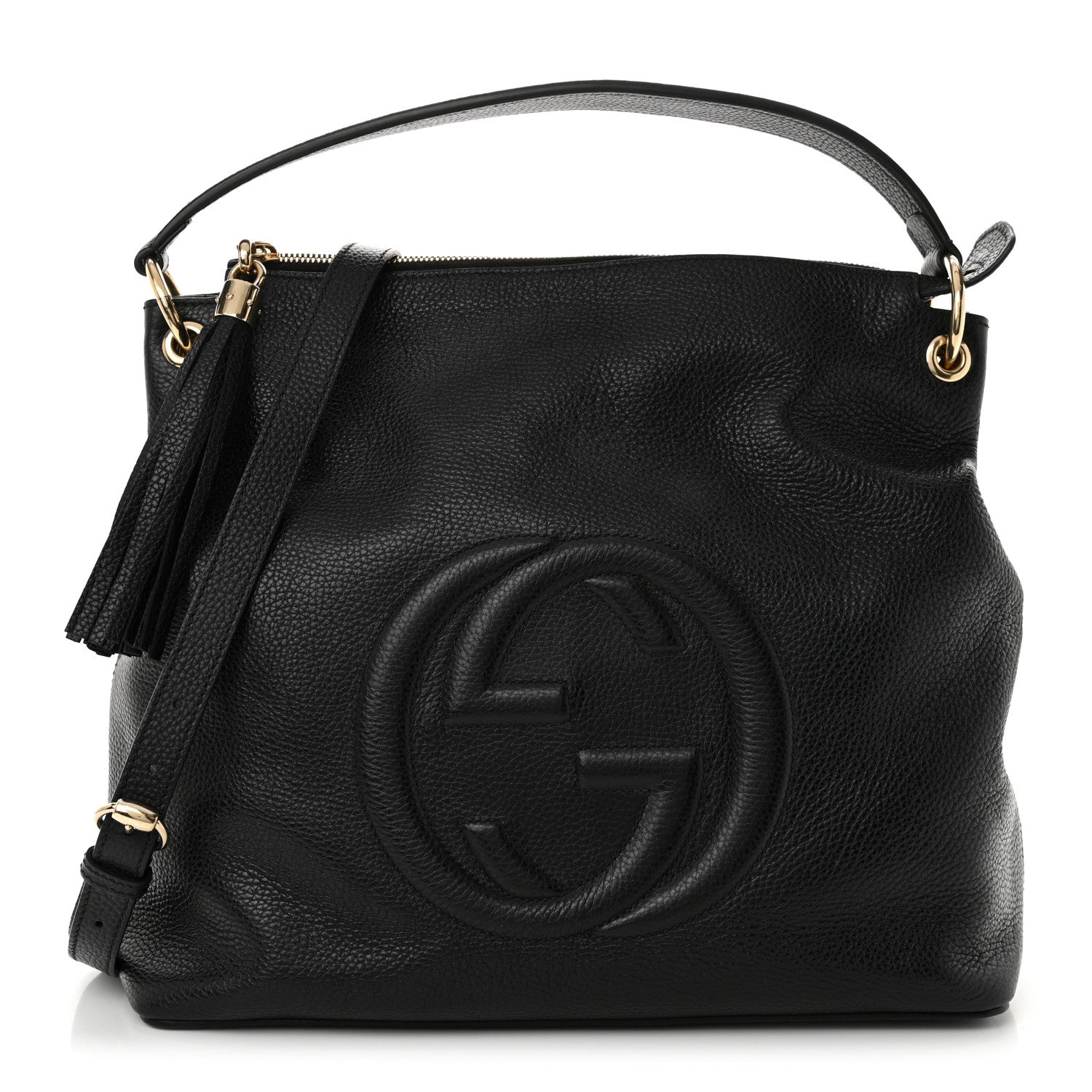 Gucci Pebbled Calfskin Large Soho Hobo Black 1 of 10