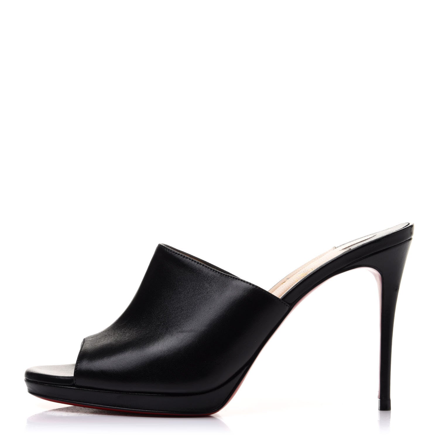 Christian Louboutin Shiny Nappa Pigamule 100 Slide Sandals 37 Black 1 of 9