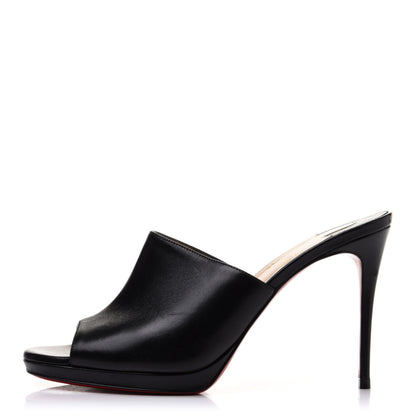 Christian Louboutin Shiny Nappa Pigamule 100 Slide Sandals 37 Black 1 of 9