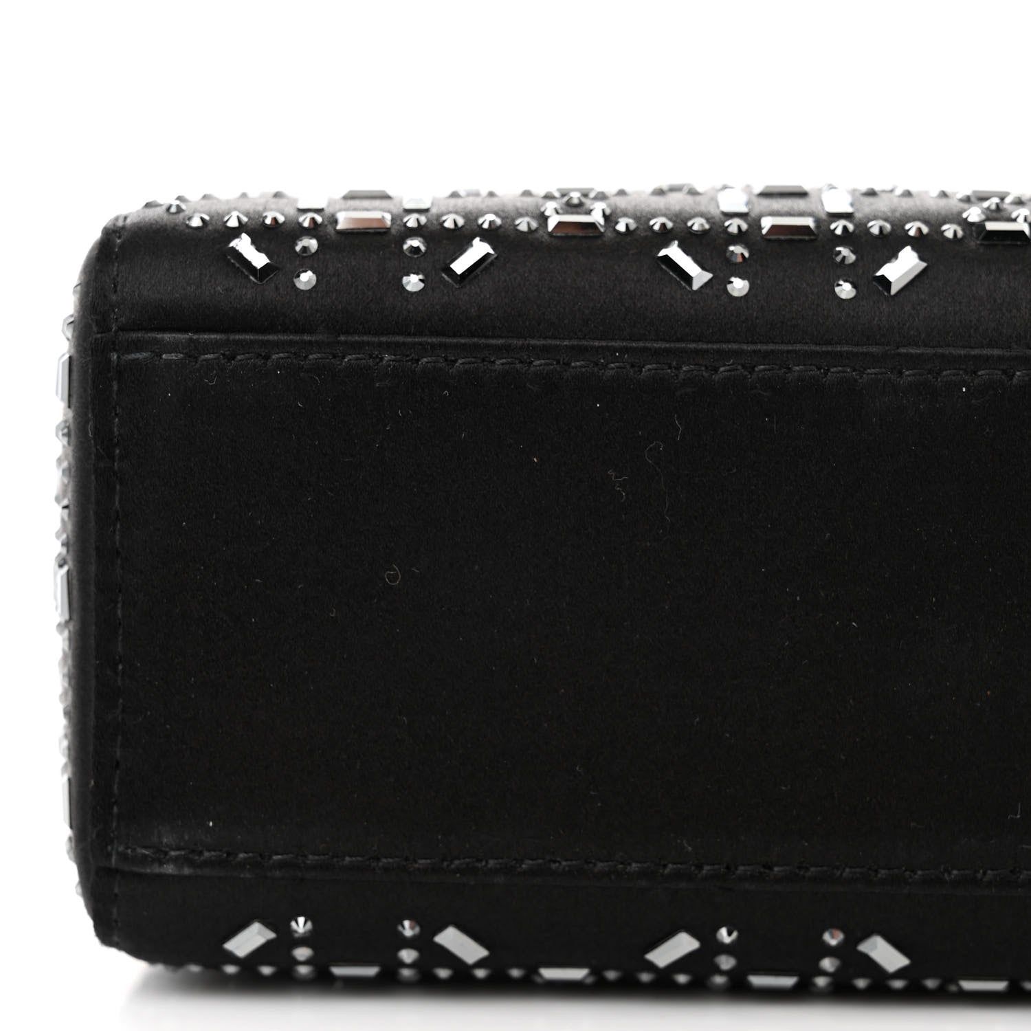 Christian Dior Satin Crystal Cannage Mini Lady Dior Black 10 of 10