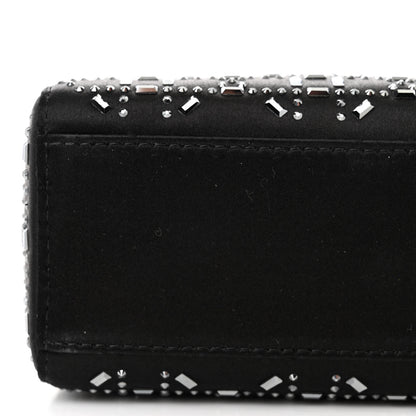 Christian Dior Satin Crystal Cannage Mini Lady Dior Black 10 of 10