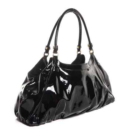 Gucci Patent D Gold Large Shoulder Bag Black 3 of 7