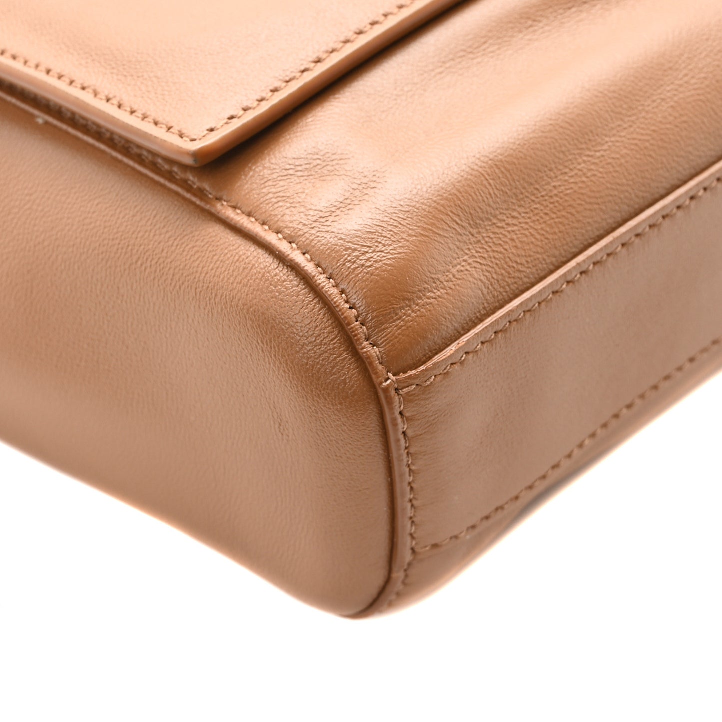 Smooth Calfskin Suede Medium Reversible Monogram Kate Satchel Light Ochre