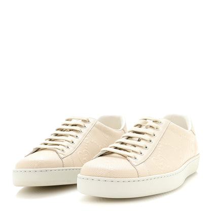 Gucci Calfskin GG Tennis Embossed Mens Ace Sneakers 8 Mystic White 4 of 9
