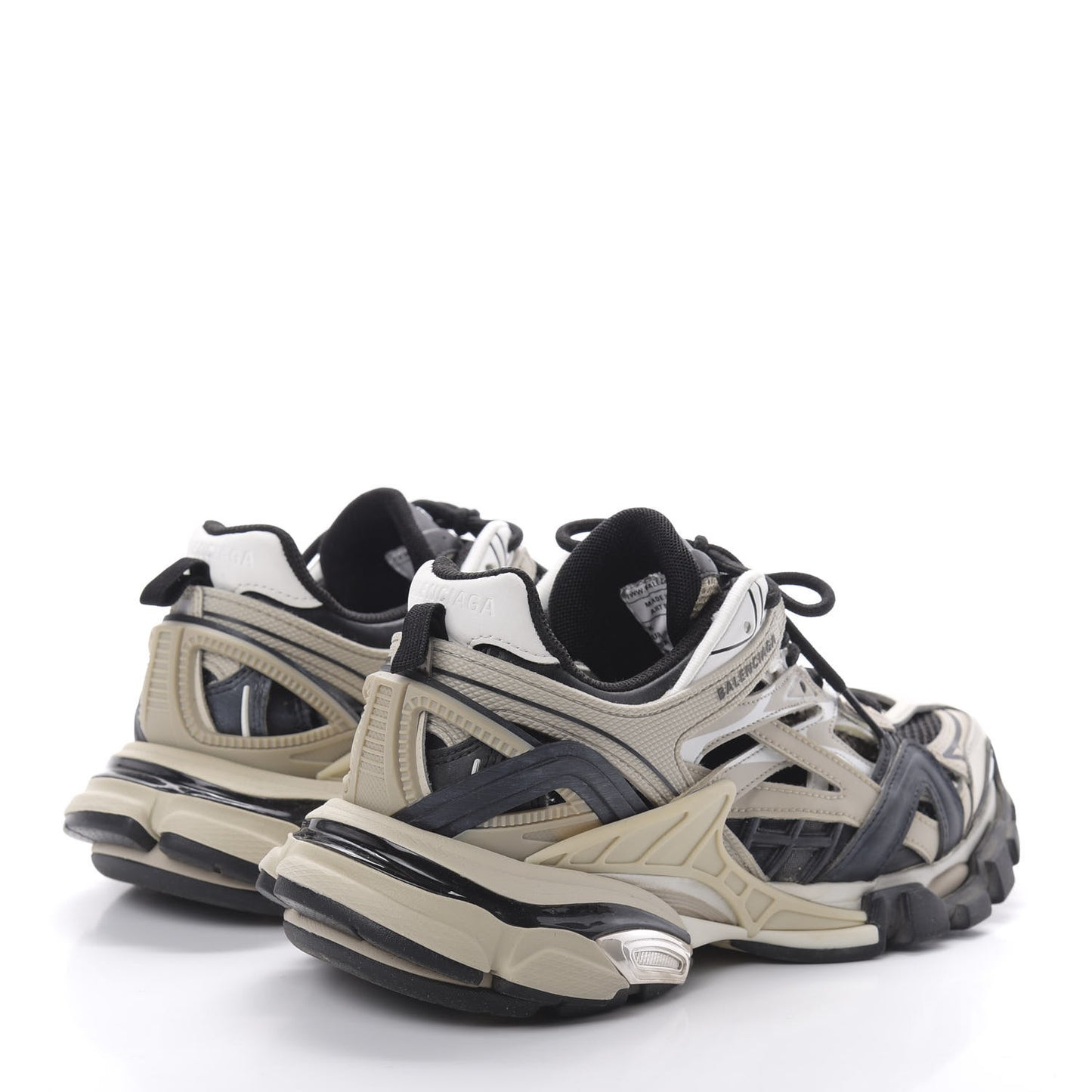 Rubber Mesh Bi-Color Womens Track.2 Open Sneakers 39 Beige Black