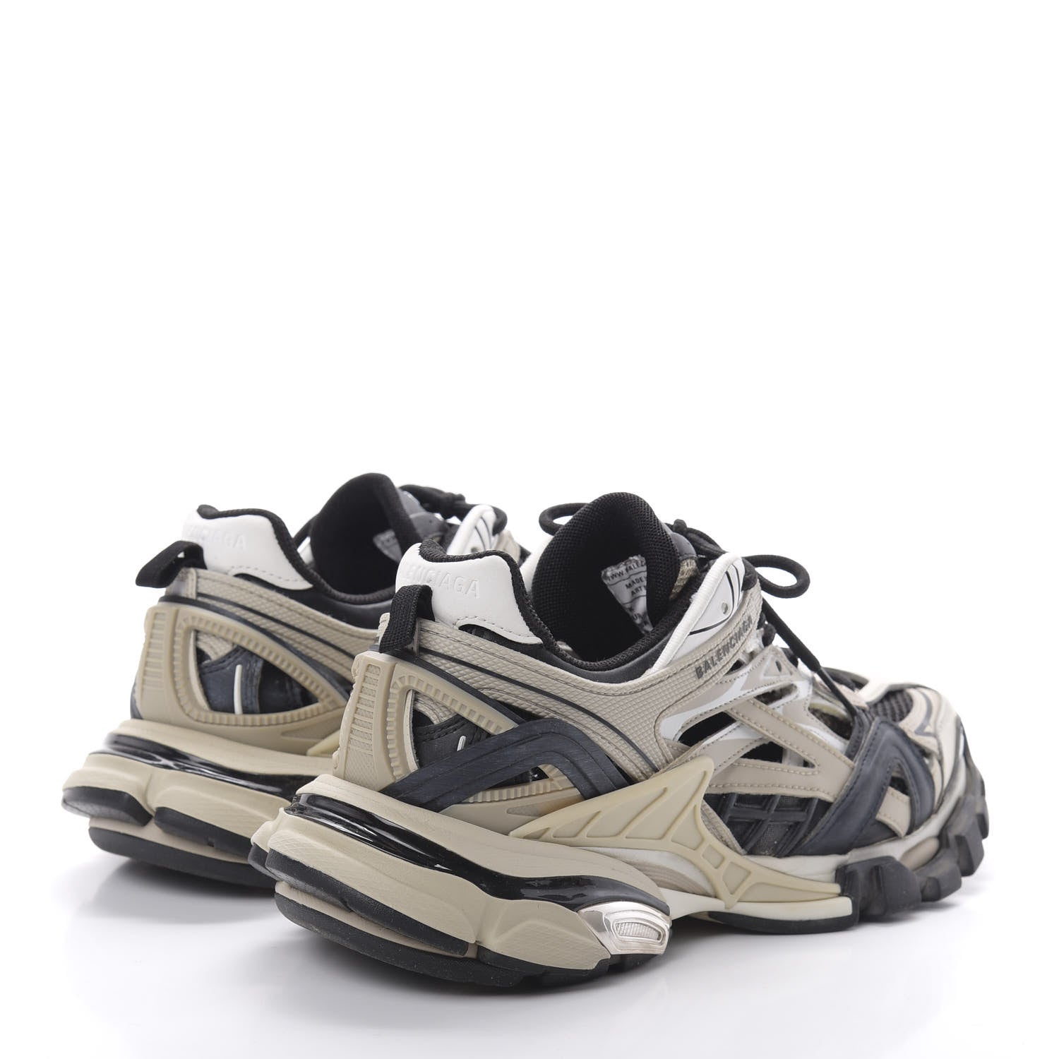 Balenciaga Rubber Mesh Bi-Color Womens Track.2 Open Sneakers 39 Beige Black 4 of 7