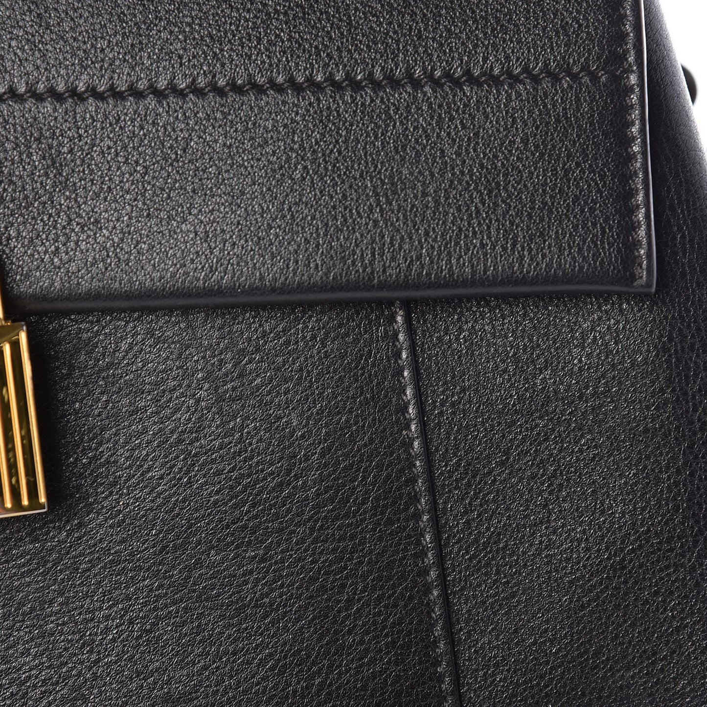 Calfskin Medium Leonica Padlock Satchel Bag Black