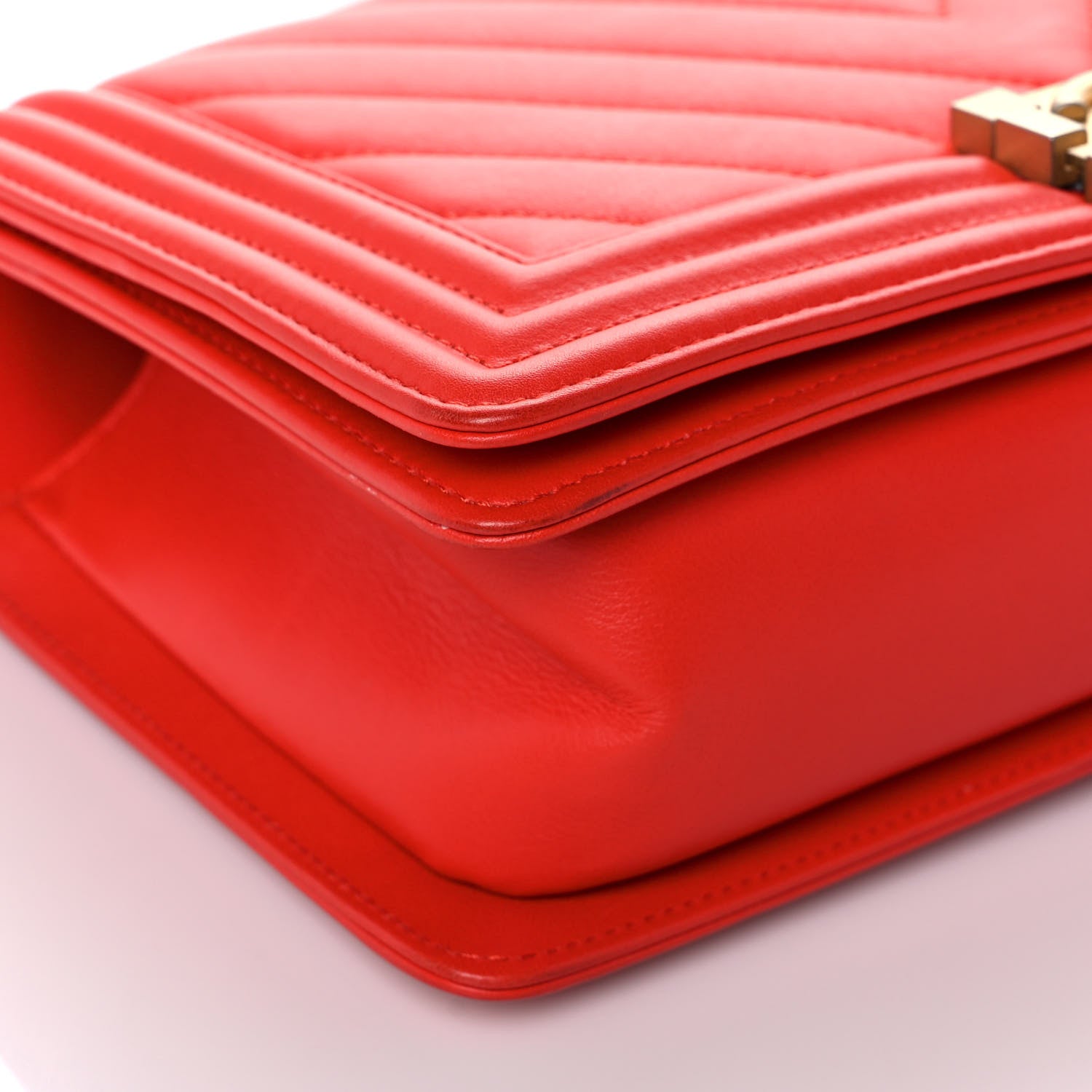 Chanel Calfskin Chevron Quilted Medium Boy Flap Red 8 of 11