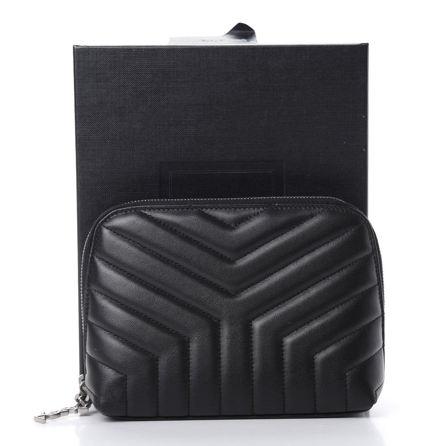 Lambskin Matelasse Cosmetic Case Black