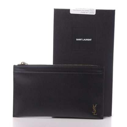 Saint Laurent Smooth Calfskin Monogram Bill Pouch Black 8 of 8